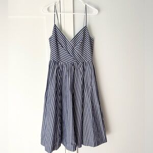J.Crew EUC Blue and White Striped Cotton Dress 6